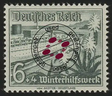 654 Winterhilfswerk Schiffe 6+4 Pf, gestempelt O