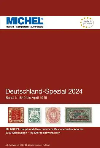 MICHEL Deutschland Spezial 2024 Band 1 (bis April 1945) - SAUBER GEBRAUCHT