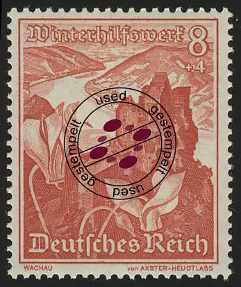 679 WHW Ruine Aggstein/Alpenveilchen 8+4 Pf, gestempelt O