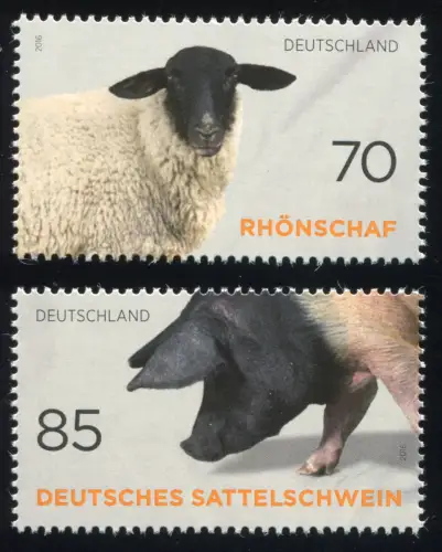 3261-3262 Einzelmarken aus Block 81 Nutztierrassen, Satz postfrisch **