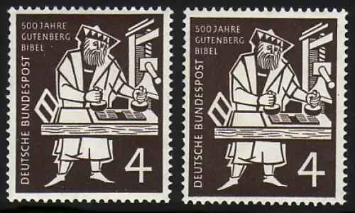 198 Gutenberg Tönungen dunkelbraun und hellbraun, Set  ** postfrisch