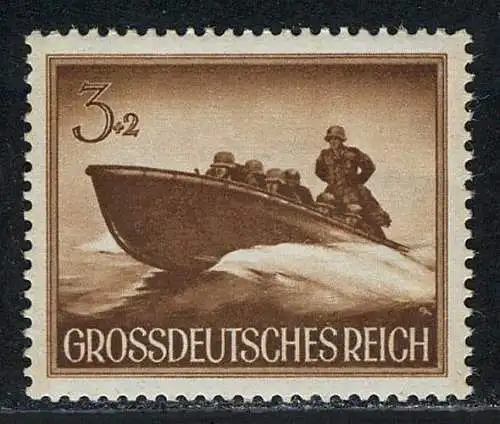 873y Heldengedenktag Sturmboot 3 Pf waagerecht geriffelt, postfrisch **