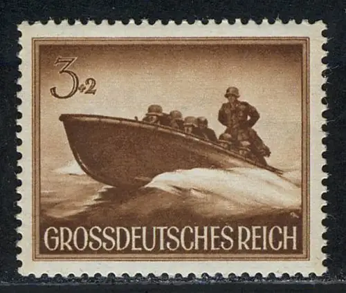 873y Heldengedenktag Sturmboot 3 Pf waagerecht geriffelt, postfrisch **