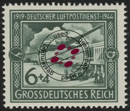 866 Luftpostdienst 6+4 Pf, gestempelt O