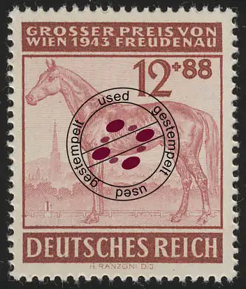 858 Großer Preis von Wien 12+88 Pf, gestempelt O