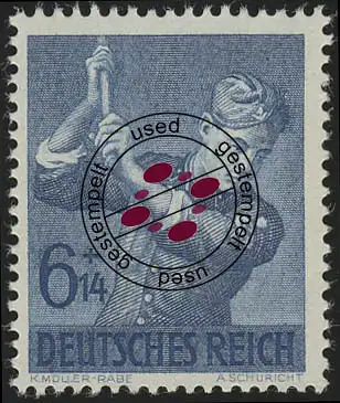 852 Arbeitsdienst 6+14 Pf, gestempelt O