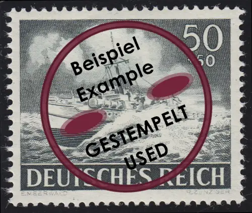 842y Tag der Wehrmacht und Heldengedenktag 50 Pf, gestempelt O