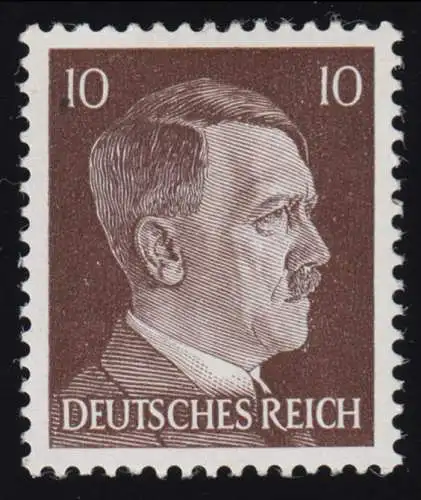 826b Hitler 10 Pf Buchdruck, schwarzrotbraun, postfrisch **