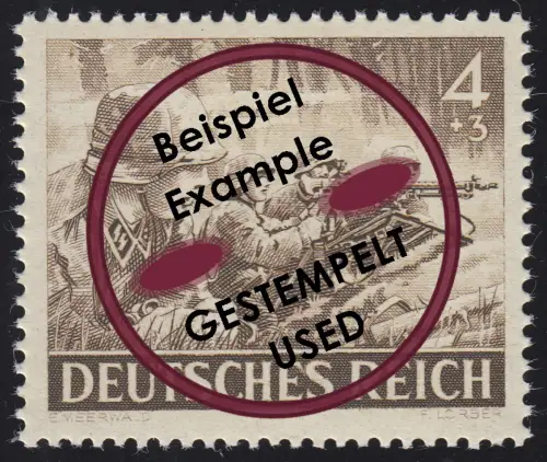 832y Tag der Wehrmacht und Heldengedenktag 4 Pf, gestempelt O