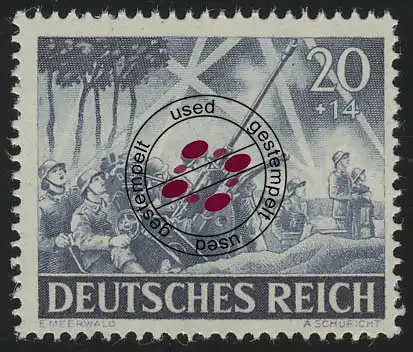 838x Tag der Wehrmacht und Heldengedenktag 20 Pf, gestempelt O