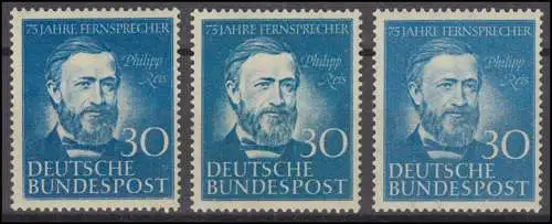 161 Telefon / Reis - Set drei Farbvarianten dkl.blau - türkisblau - hellblau, **