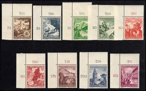 675-683 WHW Landschaften / Alpenblumen, Ecken oben links komplett, ungefaltet **