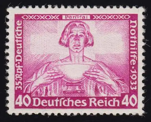 507 Wagner 40 Pf., gut gezähnter Höchstwert des Satzes, sauber nachgummiert (*)