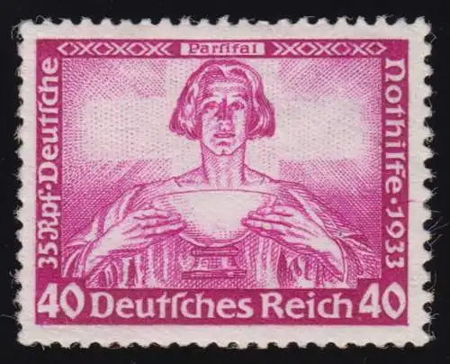 507 Wagner 40 Pf., gut gezähnter Höchstwert des Satzes, sauber nachgummiert (*)