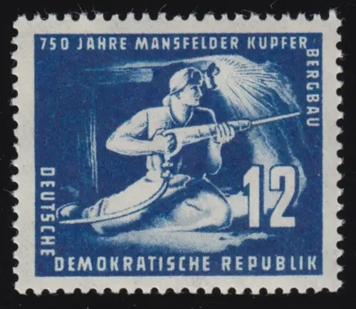 273b Mansfeld 12 Pf in Farbe b, Kurzbefund Dr. Ruscher BPP, postfrisch **