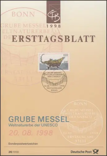 ETB 26/1998 Naturerbe: Grube Messel, Fossiles Krokodil