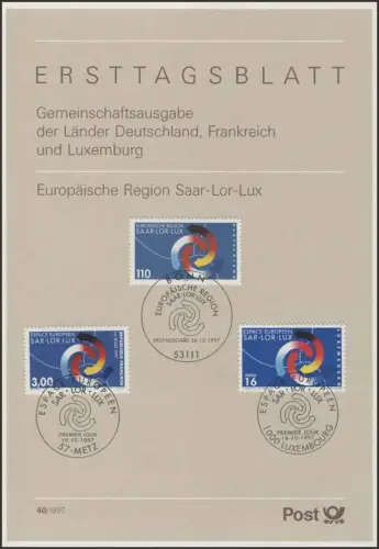 ETB 40/1997 - Europäische Region, Saar-Lor-Lux