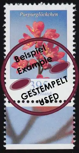 3117 Blume Purpurglöckchen 395 Cent aus Bogen, gestempelt O