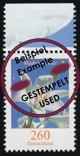 3207 Blume Madonnenlilie 260 Cent aus Bogen, O gestempelt