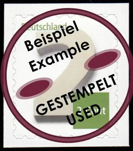 3045I Ergänzungsmarke 2 Cent, SELBSTKLEBEND mit SAD (dunkle 2), O