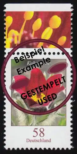 2968 Blumen 58 Cent Kuhschelle nassklebend aus Bogen, gestempelt O