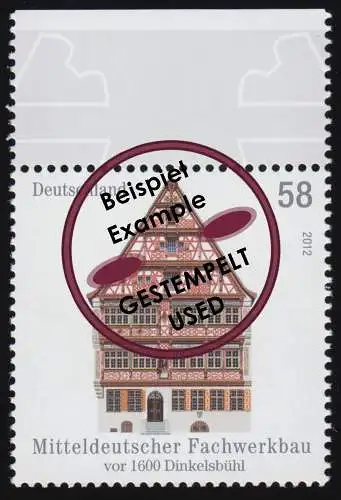 2970 Mitteldeutscher Fachwerkbau Dinkelsbühl aus Bogen, gestempelt O