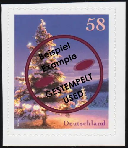 3041 Winterstimmung: Weihnachtsbaum 2013, SELBSTKLEBEND, Bedarfs-O