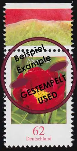 3114 Blume Pfingstrose 62 Cent nassklebend aus Bogen, gestempelt O