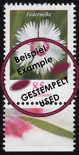 3116 Blume Federnelke 85 Cent aus Bogen, gestempelt O