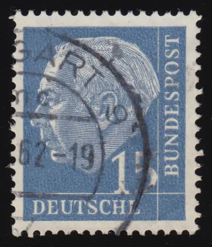184y Heuss 15 Pf fluoreszierend, gestempelt O