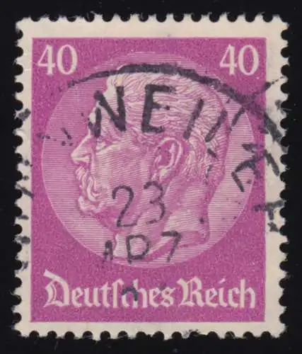 491 Hindenburg 40 Pf. WZ Waffeln, gestempelt O