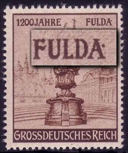 886V Fulda 1944 - PLF Fleck rechts vom A von FULDA, F.12, postfrisch **
