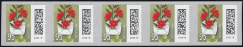3903 Blumenbrief 95 Cent sk 500er ENS 5er-Streifen UNGERADE Nummer **