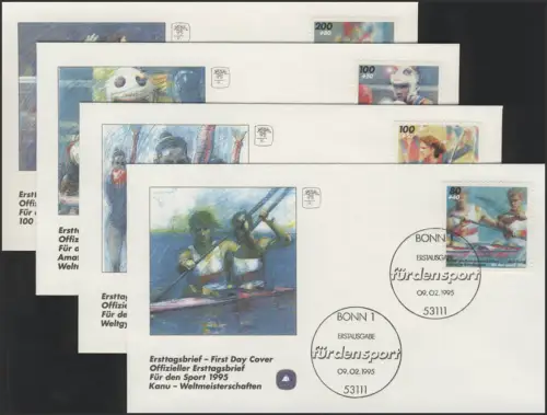 Sporthilfe 1777-1780 vier offizielle FDCs 1995