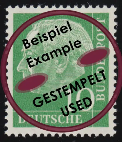 183ya Heuss 10 Pf, blassgelbe Fluoreszenz, gestempelt O