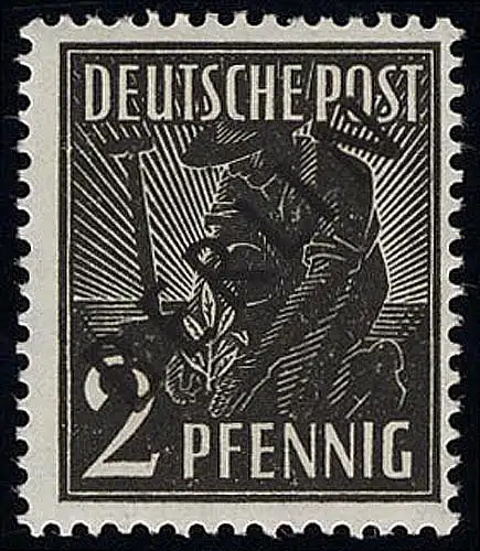 1 Schwarzaufdruck 2 Pf, postfrisch **