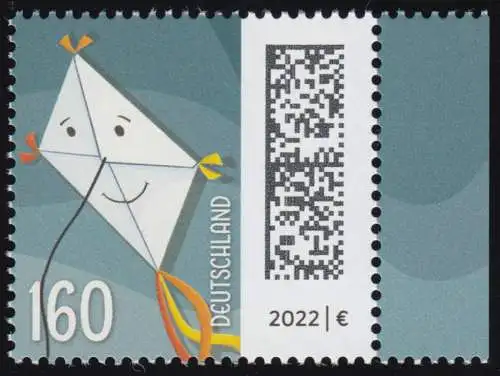3647CII Welt der Briefe Briefdrachen 160 C. nassklebend aus Bogen, postfrisch **