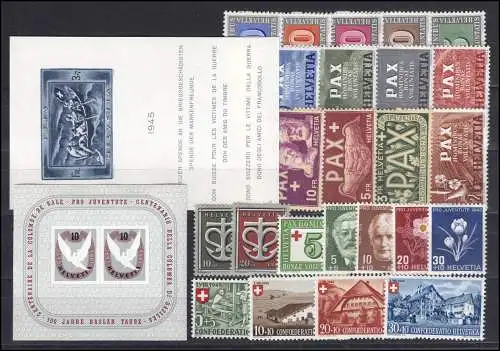 443-468 Schweiz-Jahrgang 1945 komplett, postfrisch **