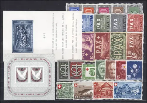 443-468 Schweiz-Jahrgang 1945 komplett, postfrisch **