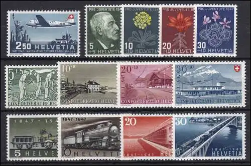 479-491 Schweiz-Jahrgang 1947 komplett, postfrisch