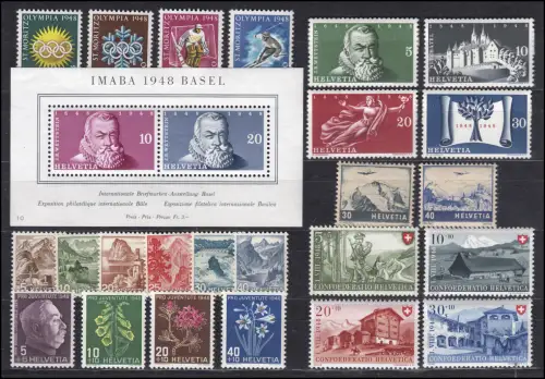 492-517 Schweiz-Jahrgang 1948 komplett, postfrisch **