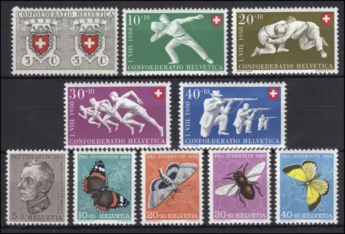 545-554 Schweiz-Jahrgang 1950 komplett, postfrisch **