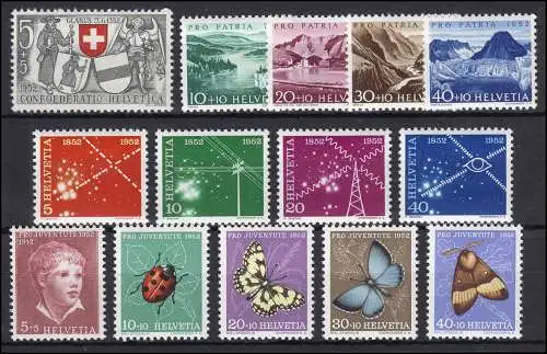 566-579 Schweiz-Jahrgang 1952 komplett, postfrisch