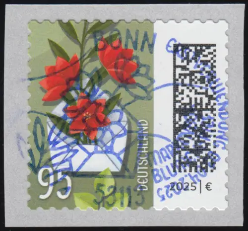 3903 Welt der Briefe 95 C Blumenbrief (ENS), SELBSTKLEBEND aus Rollen, EV-O Bonn