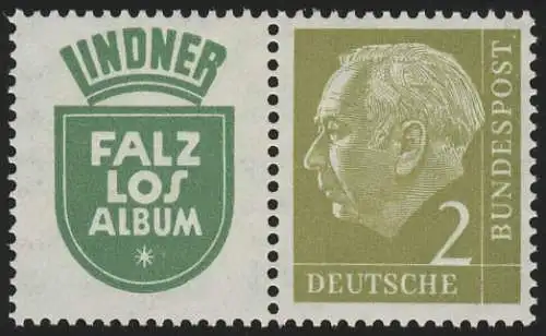 W9 Zusammendruck Heuss, postfrisch **