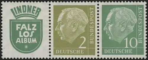 W10 Zusammendruck Heuss, postfrisch **