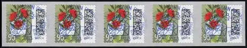 3903 Blumenbrief 95 Cent sk 100er ENS 5er-Streifen UNGERADE Nummer EV-O Bonn