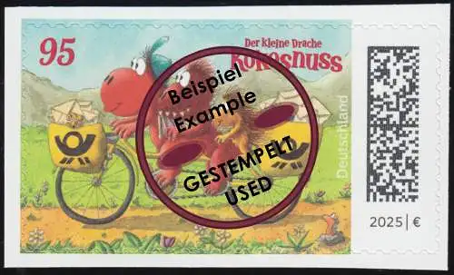 3897 Der kleine Drache Kokosnuss SELBSTKLEBEND aus FB 149 - gestempelt O