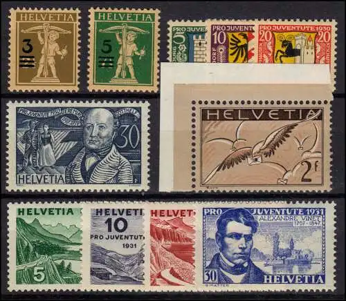 Schweiz 239 - 249 Jahrgang 1930-1931 komplett, postfrisch **