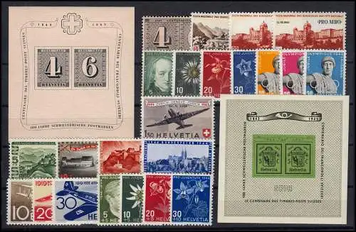 Schweiz 416 - 427 inclusive Block 8, 9, 10 komplett, postfrisch **